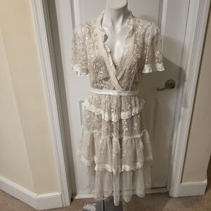 Lace Feminine Dress Size 38 Or 8